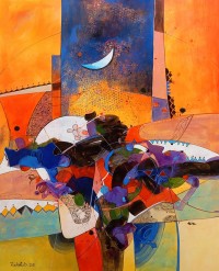 Zohaib Rind, 36 x 48 Inch, Acrylic on Canvas, Abstract Painting, AC-ZR-315